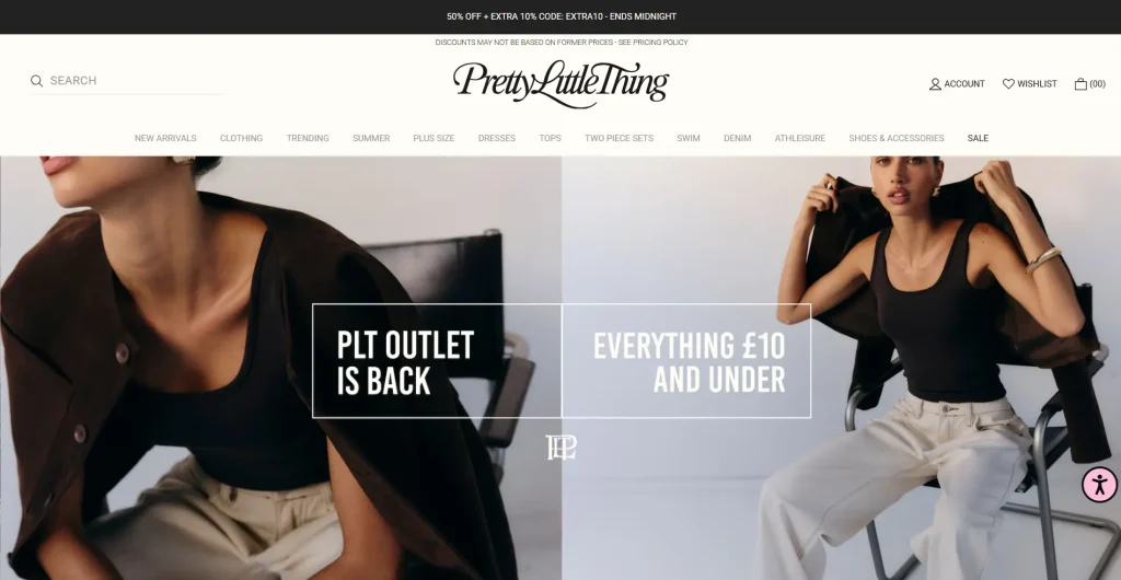 Stores Like Shein - PrettyLittleThing
